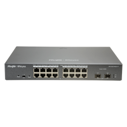 Reyee Switch PoE Cloud Managed - 16 porte PoE 802.3af/at + 2 SFP - 16 RJ45 10/100/1000Mbps + 2 SFP 10/100/1000Mbps - 30W per porta 802.3af/at / Massimo 240W - VLAN/Port Isolation/Loop Detection - Limite di Velocità della Porta