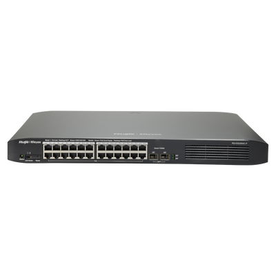 Reyee Switch PoE Cloud Managed - 24 porte PoE 802.3af/at + 2 SFP - 24 RJ45 10/100/1000Mbps + 2 SFP 10/100/1000 - 30W per porta 802.3af/at / Massimo 370W - VLAN/Port Isolation/Loop Detection - Limite di Velocità della Porta