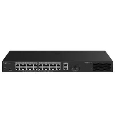 Reyee Switch PoE Cloud Managed - 24 PoE 802.3af/at + 2 SFP + 2 uplink RJ45 - 26 RJ45 10/100/1000Mbps + 2 SFP 10/100/1000 - 30W per porta 802.3af/at / Massimo 250W - VLAN/Port Isolation/Loop Detection - Limite di Velocità della Porta