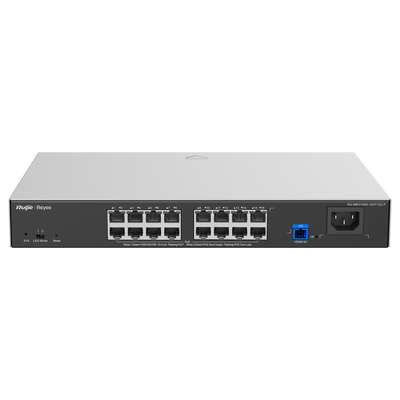 Reyee E-Lighten Switch PoE Cloud Layer 2 - 16 porte RJ45 Gigabit  802.3af/at - 1 Porta ottica SC 1G (PON) - 30W per porta 802.3af/at / Massimo 240W - VLAN/Port Isolation/Loop Prevention - DHCP Snooping/Port Mirroring