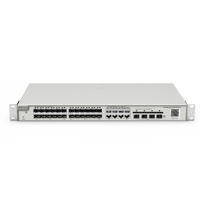 Reyee Switch Cloud Gestibile L2+ - 24 porte SFP + 8 Combo RJ45/SFP + 4 SFP+ - (24 + 8) 10/100/1000 Mbps + 4 SFP+ 10 Gbps - VLAN/Port Isolation/STP/RSTP/ACL/QoS - Static LAG/DHCP Snooping/IGMP Snooping/Port Mirroring - Montaggio su rack