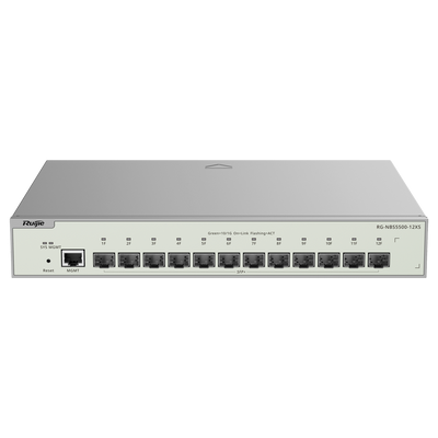Reyee Switch Cloud Layer  3 -  12x SFP+ 10Gbps + 1x Mgmt - VCS/Static Routing/RIP/OSPF - Static LAG/DHCP Snoop/DHCP SERVER/IGMP Snoop - VLAN/Port Isolation/STP/RSTP/ACL/QoS - Montaggio su rack