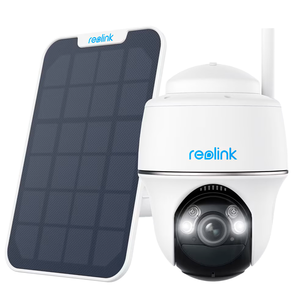 Reolink Telecamera WiFi  a Batteria con Pannello Solare - 5MP (2880 x 1616) - IR 10 m / Sirena - Rilevamento PIR di Persone / Veicoli / Animali domestici - Audio bidirezionale / Slot MicroSD - Adatta per esterni