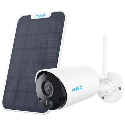 FENIVA | Reolink Cámara WiFi a Batería con Panel Solar - 5MP (2880x1616) - IR 10 m / Sirena - Deteccion PIR Humanos / Vehículos - Audio Bidireccional / Ranura MicroSD - Apta para exterior