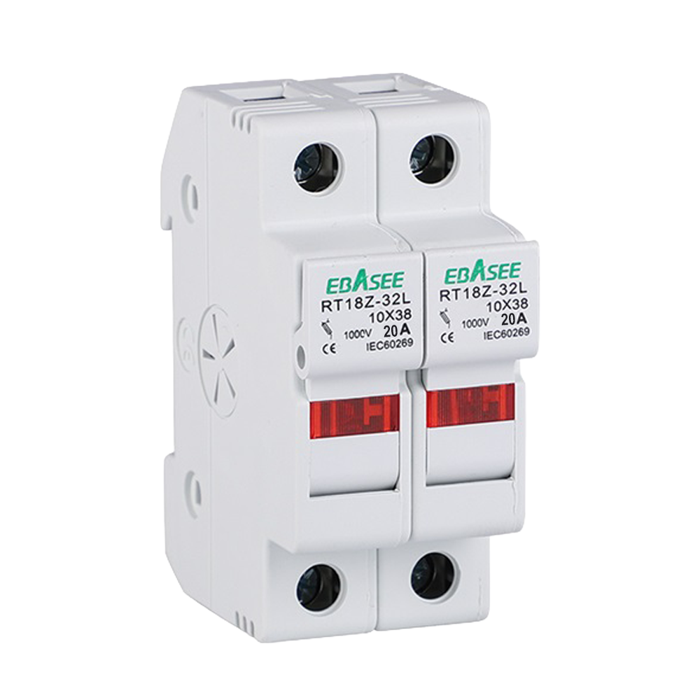 FENIVA | Fusible + Portafusible DC - Tensión máxima DC 1000V  - 2 polos - Corriente nominal DC 20A - Para proteger instalaciones fotovoltaicas - Instalación en carril DIN