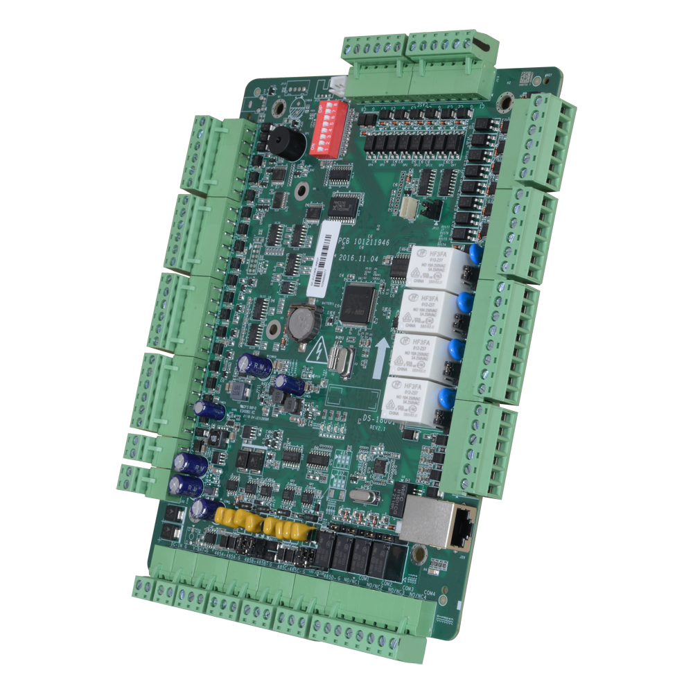 FENIVA | Controller di accessi biometrico - Accesso tramite impronta digitali, volti, scheda o password - Comunicazione TCP/IP | eHome | ISAPI | OSDP - 4 Ingressi Wiegand 26 e 8 RS485 - Uscita a relè per quattro porte - Software Safire Control Center