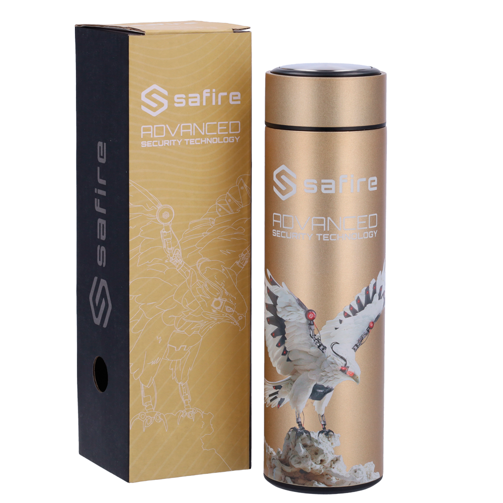 Safire - Bottiglia termica - Colore dorato - Guarnizione - In acciaio inox 304