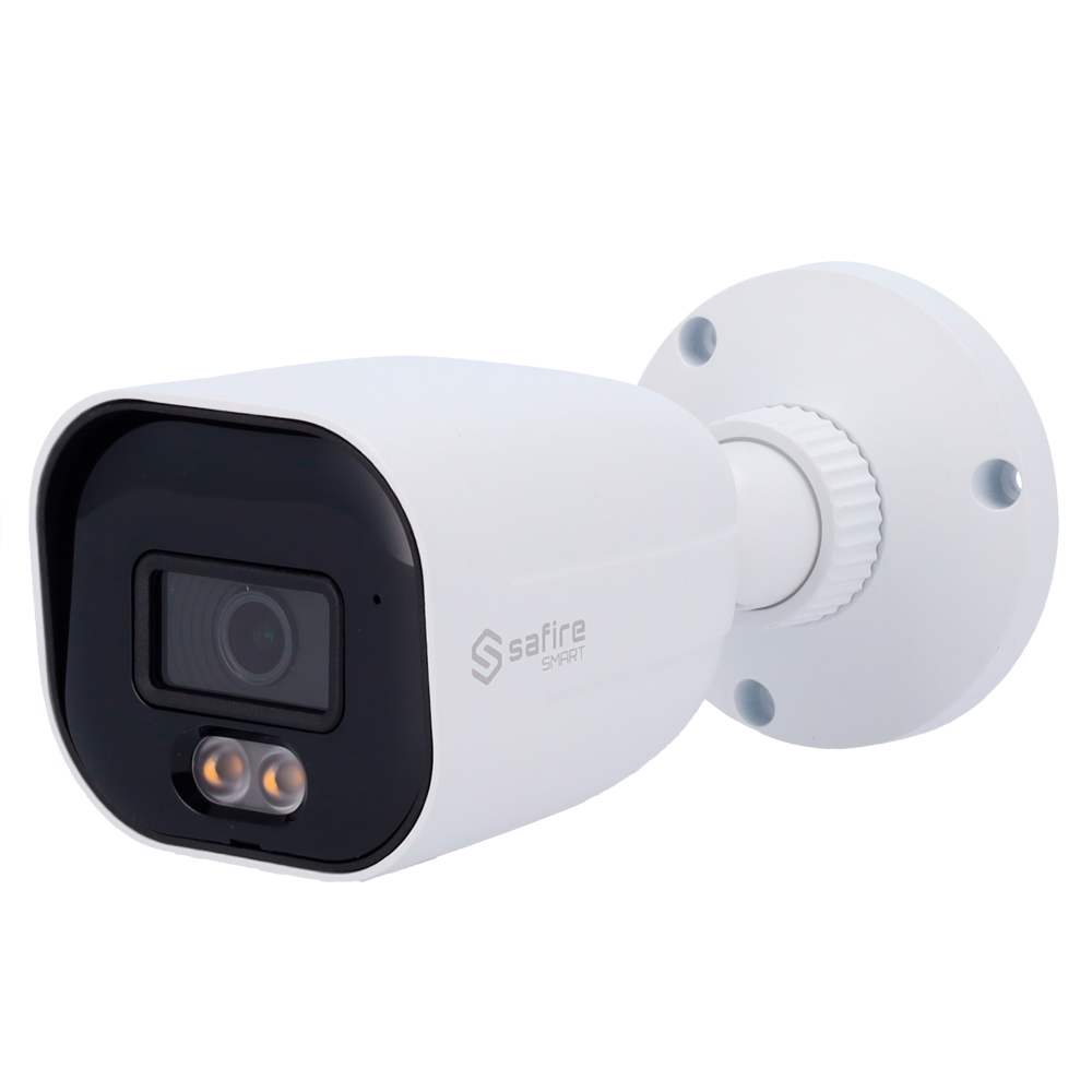 Safire Smart telecamera Bullet IP gamma E1 con AI-ISP - Sensore 1/2.9" grande apertura F1.0 Night Color X - Risoluzione 4 Megapixel (2688x1520) | MicroSD - Ottica 2.8 mm | Microfono integrato | LED 30m - IA: Classificazione delle persone e de...