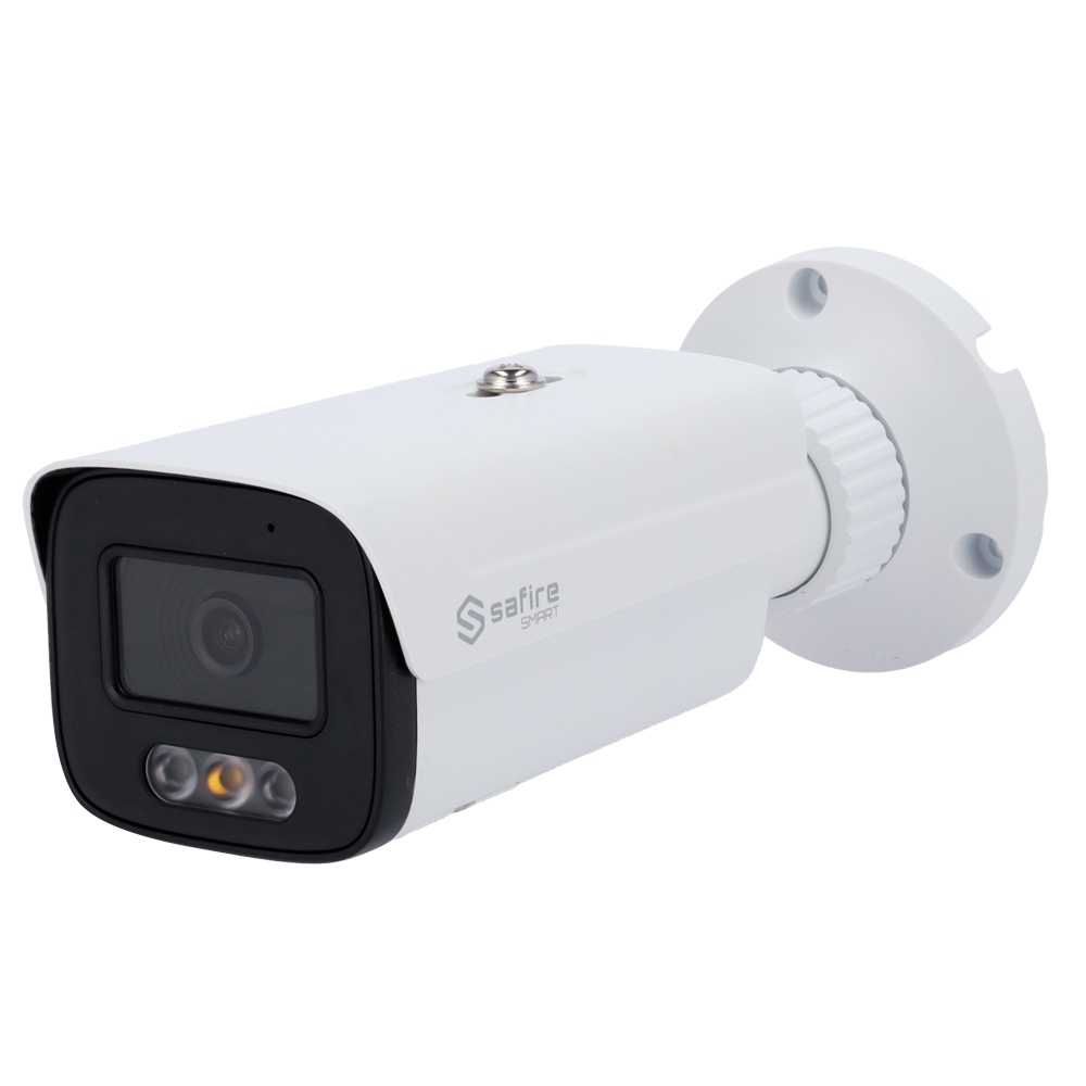 Safire Smart telecamera Bullet IP gamma I1 con AI-ISP - Sensore 1/1.8" grande apertura F1.0 Night Color X - Risoluzione 4 Megapixel (2688x1520) | MicroSD 1TB - Ottica 2.8 mm | Microfono integrato | LED 30m - IA:Classificazione di persone e ve...