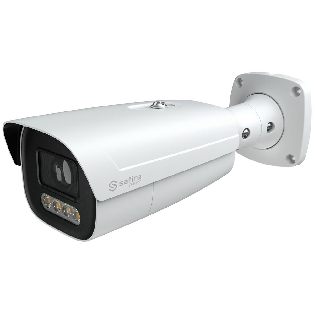 FENIVA | Safire Smart cámara Bullet IP gama I1 con AI-ISP - Sensor 1/1.8" gran apertura F1.0 Night Color X - Resolución 4 Mpx (2688x1520) | MicroSD 1TB - Lente 2.8~12mm | Audio | Alarma | Led blanco 50m - AI aplicada a humano y vehículo | Metadat...