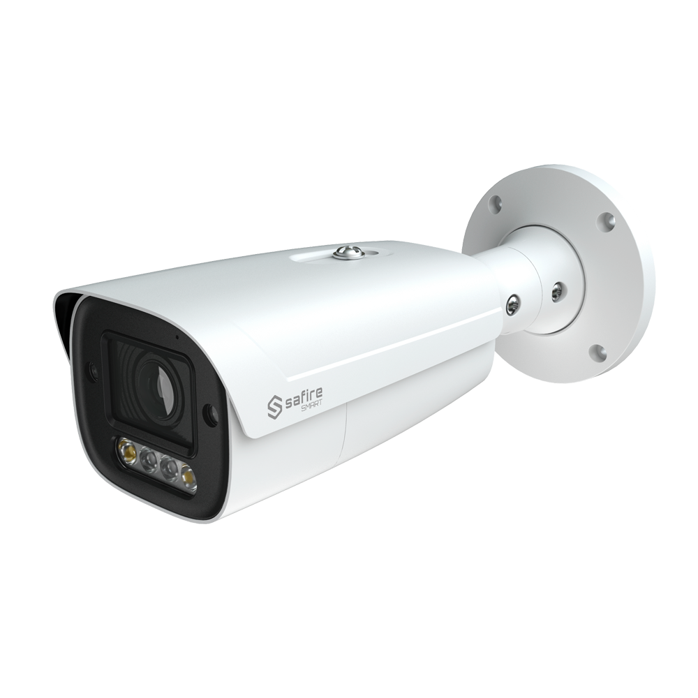 Safire Smart - Telecamera Bullet IP gamma I1 IA Avanzata - Ottica motorizzata 2.7-13.5 mm | 6Mpx (3296×1856) - Audio | IR 70m | Luce bianca 50m | MicroSD 512GB - IA Avanzata:Perimetro