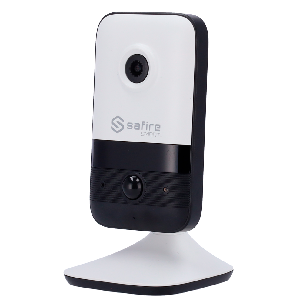 Safire Smart
 - Telecamera Cube IP gamma B1 WiFi - Risoluzione 4 Megapixel (2560x1440) - Ottica 2.1 mm | Rilevamento. Persone | Audio bidirezionale - IR 10 m | PoE (IEEE802.3af) | Allarme IN / OUT - P2P con notifica push in caso di allarme