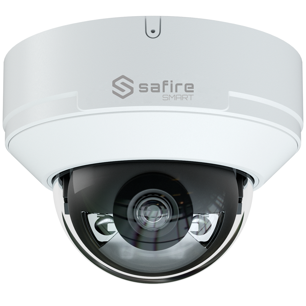Safire Smart telecamera Dome IP gamma I1 con AI-ISP - Sensore 1/1.8" grande apertura F1.0 Night Color X - Risoluzione 4 Megapixel (2688x1520) | MicroSD 1TB - Ottica 2.8 mm | Microfono integrato | LED 30m - IA:Classificazione di persone e veic...