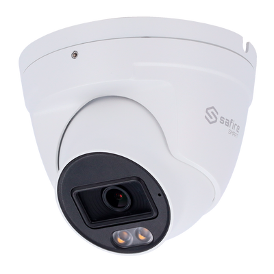 Safire Smart - Telecamera Turret IP gamma E1 Intelligenza Artificiale - Risoluzione 8 Megapixel (3840x2160) - Ottica 2.8 mm | Audio IN | IR e Luce Bianca 30m - IA: Classificazione di persone e veicoli - Waterproof IP67 | PoE (IEEE802.3af) | P2P