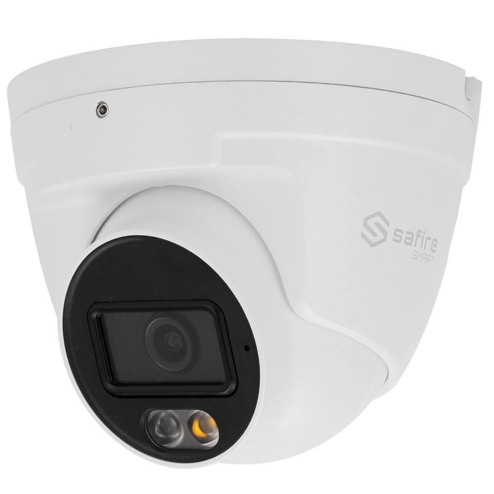 Safire Smart - Telecamera Turret IP gamma B1 con doppia luce - Risoluzione 6 Megapixel (3200×1800) - Ottica 2.8 mm | Microfono integrato - Doppia ottica IR + LED bianco fino a 20m - Waterproof IP67 | PoE (IEEE802.3af)