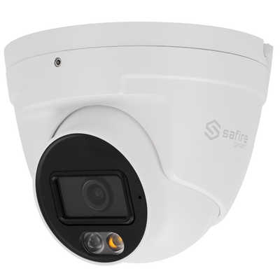 Safire Smart - Telecamera Turret IP gamma B1 con doppia luce - Risoluzione 6 Megapixel (3200×1800) - Ottica 2.8 mm | Microfono integrato - Doppia ottica IR + LED bianco fino a 20m - Waterproof IP67 | PoE (IEEE802.3af)