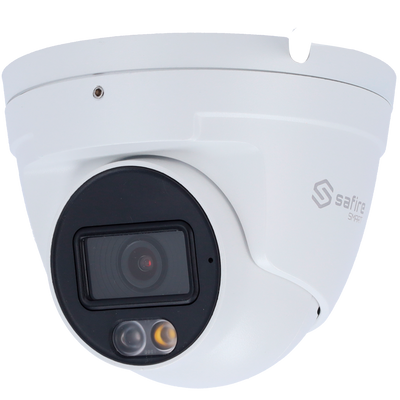 Safire Smart - Telecamera Turret IP gamma I1 AI Avanzata e DualLight - Risoluzione 6 Megapixel (3296x1856) - Ottica 2.8 mm | Audio | IR 30m &amp; WL 30m - IA Avanzata:Perimetro