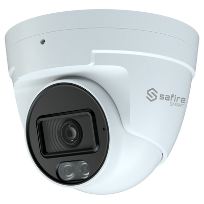 Safire Smart - Cámara Turret IP gama B1 con luz dual - Resolución 8 Megapixel (3840×2160) - Lente 2.8 mm | Micrófono integrado - Luz dual IR + Led blanco 20~30m - Impermeabilidad IP67 | PoE (IEEE802.3af)
