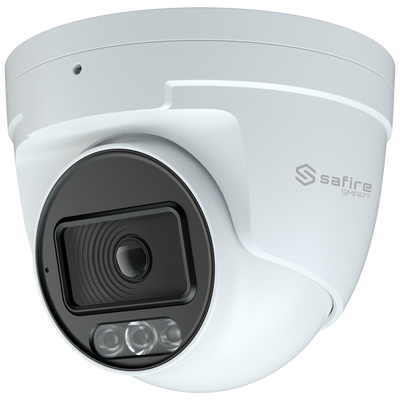 Safire Smart - Cámara Turret IP gama I1 - Resolución 8 Megapíxel (3840x2160) - Lente 2.8 mm | Micrófono | Luz blanca 20~30m - TrueSense: Detección de humano y vehículo - Impermeabilidad IP67 | PoE (IEEE802.3af)