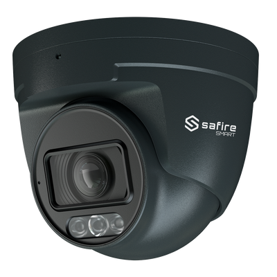 Safire Smart - Telecamera Turret IP gamma E1 AI - Risoluzione 4 Megapixel (2566x1440) - Ottica Motorizzata 2.8~12mm | IR&amp;Led fino a 50m - IA: Classificazione di persone e veicoli - Waterproof IP67 | PoE (IEEE802.3af) | P2P