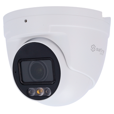 Safire Smart - Telecamera Turret IP gamma E1 AI - Risoluzione 4 Megapixel (2566x1440) - Ottica Motorizzata 2.8~12mm | IR&amp;Led fino a 50m - IA: Classificazione di persone e veicoli - Waterproof IP67 | PoE (IEEE802.3af) | P2P