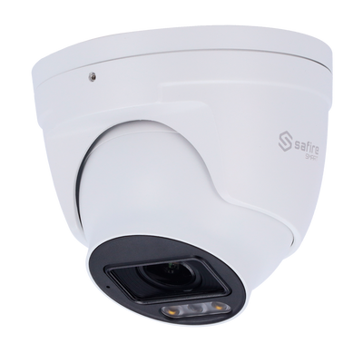 Safire Smart - Telecamera Turret IP gamma E1 Intelligenza Artificiale - Risoluzione 6 Megapixel (3200×1800) | Audio IN - Ottica 2.8~12mm Motorizzata | IR e Luce Bianca 50m - IA: Classificazione di persone e veicoli - Waterproof IP67 | PoE (IEEE802.3af)
