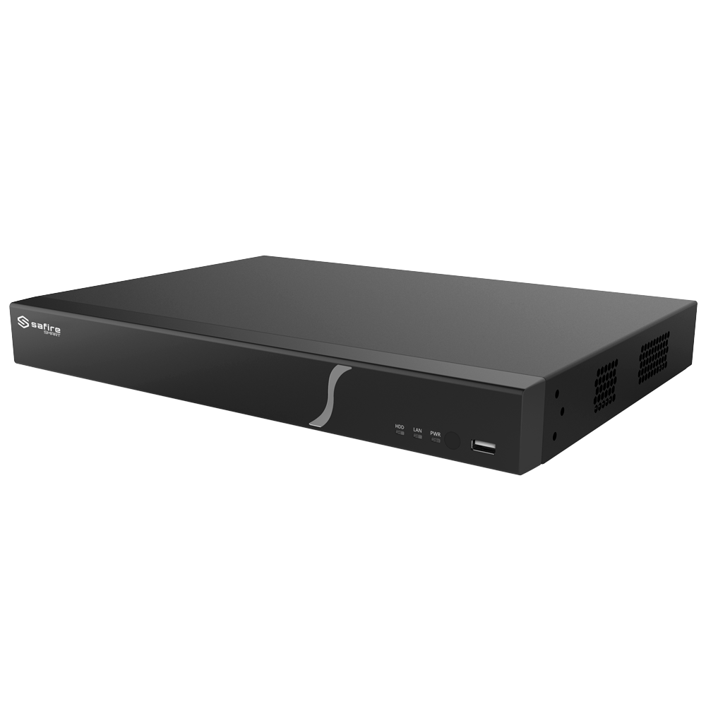 Safire Smart - Videoregistratore NVR per telecamere IP gamma B2 - 32CH video / Compressione H.265+ - Risoluzione fino a 8Mpx / Larghezza di banda 192Mbps - Uscita HDMI 4K e VGA / 2HDDs - Ricerche intelligenti
