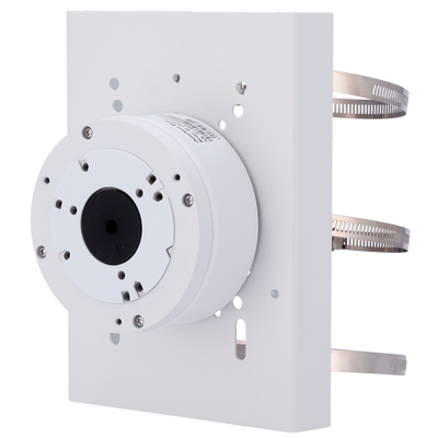 Staffa di montaggio su palo Safire Smart - Altezza 215 mm - Diametro base per telecamere 112 mm - Adatto per esterni - Colore bianco - Fabbricato in lega di alluminio