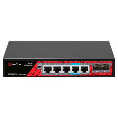Safire Switch PoE - 4 puertos PoE + 1 Uplink RJ45 + 2 SFP (1G/2