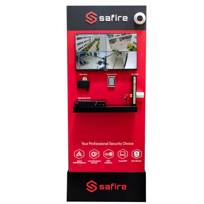 Pannello espositivo - TVCC 4K | Videocitofoni - Accessi e presenze - Switch con connessione internet - Plug &amp; Play - Stand incluso