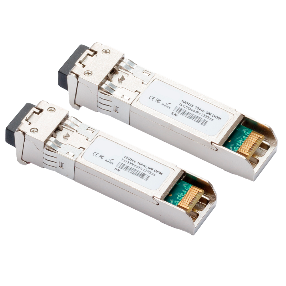 Coppia di moduli trasmettitori SFP - Tx 1330/1270 nm Rx 1270/1330 nm - Fibra Monomodale - Connettore LC Simplex - BiDi - Massimo 10 km - 10Gb/s - 10GBase-LR