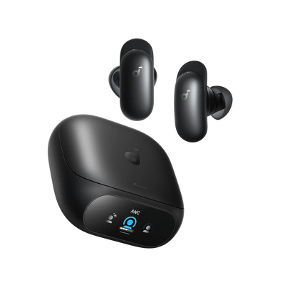 FENIVA | Soundcore Liberty 5 Pro Max Nero - Traduzione in tempo reale in 100 lingue - Custodia AMOLED con AI Note-Taker - 8 microfoni + 2 sensori a conduzione ossea - Bluetooth 6.1 con connessione a 3 dispositivi - Resistenza all'acqua e al sudore IP55