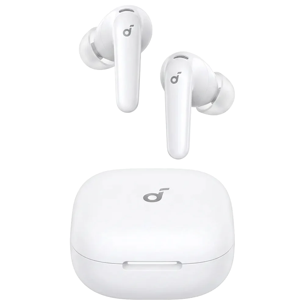 FENIVA | Auriculares Inalámbricos R60I Soundcore Blanco - ANC adaptativo en tiempo real (52 dB) - Sonido Hi-Res con LDAC / Traducción IA - Driver de 11 mm con recubrimiento de titanio - 6 micrófonos con IA para llamadas - Resistentes al agua IP55