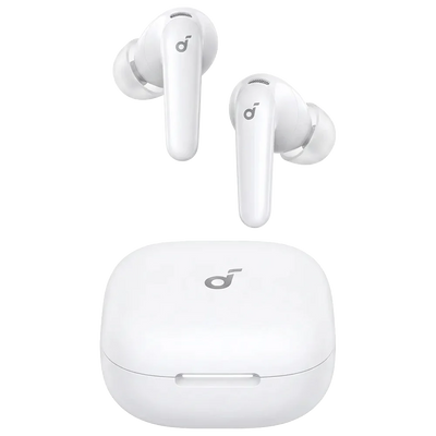 FENIVA | Auriculares Inalámbricos R60I Soundcore Blanco - ANC adaptativo en tiempo real (52 dB) - Sonido Hi-Res con LDAC / Traducción IA - Driver de 11 mm con recubrimiento de titanio - 6 micrófonos con IA para llamadas - Resistentes al agua IP55