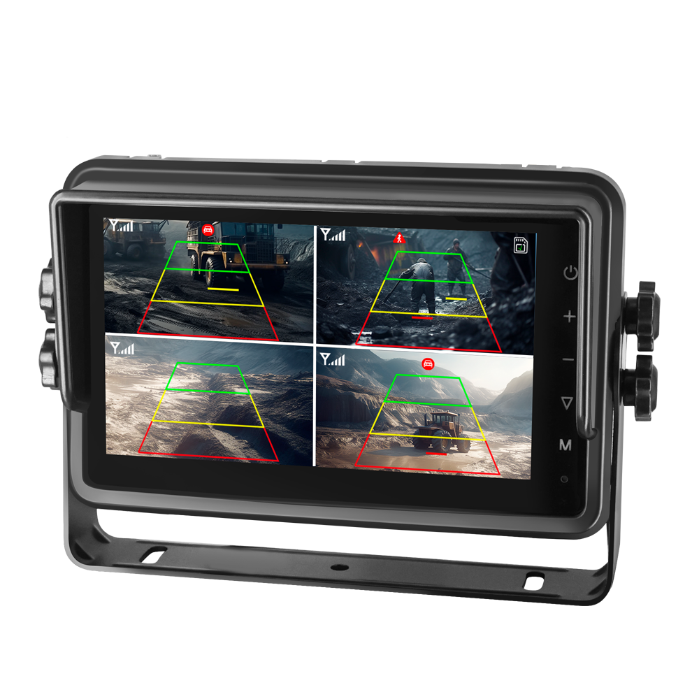 Touch screen da 7 pollici con videoregistratore - Supporta 4 canali AHD - Rilevamento tramite IA integrato - Protezione IP66 - 4 ingressi audio - 5 ingressi allarme