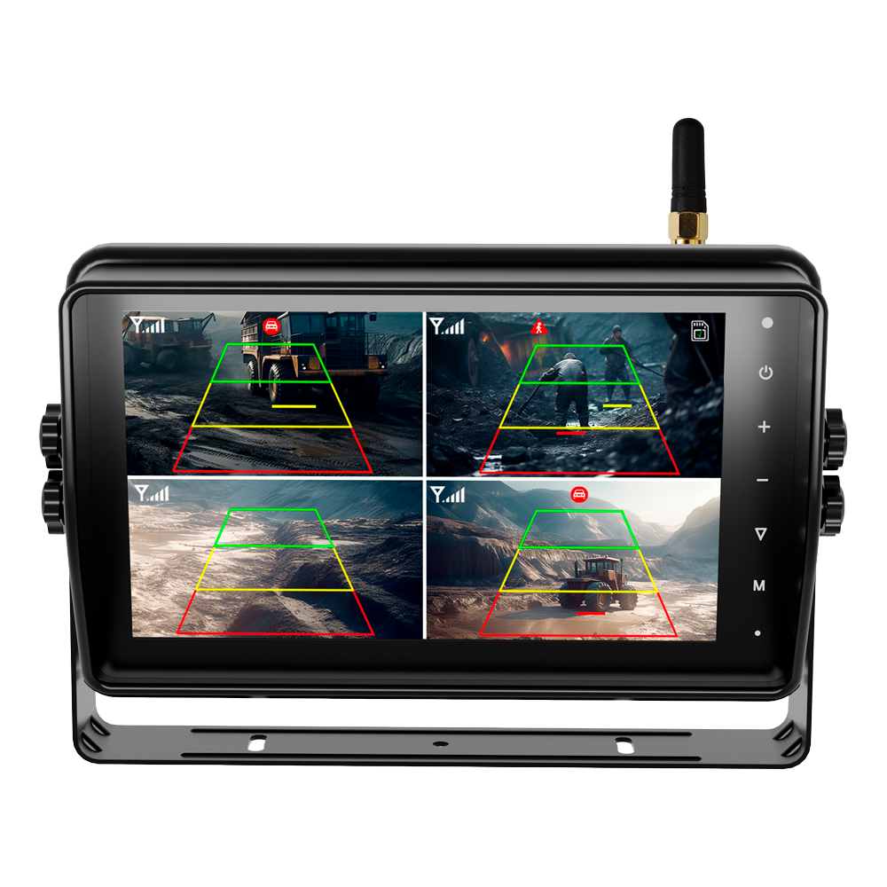 Monitor touch screen con videoregistratore integrato - 10 pollici - 4 Canali di registrazione - Comunicazione senza fili - Resistente all'acqua IP66 - Rilevamento compatibile con IA