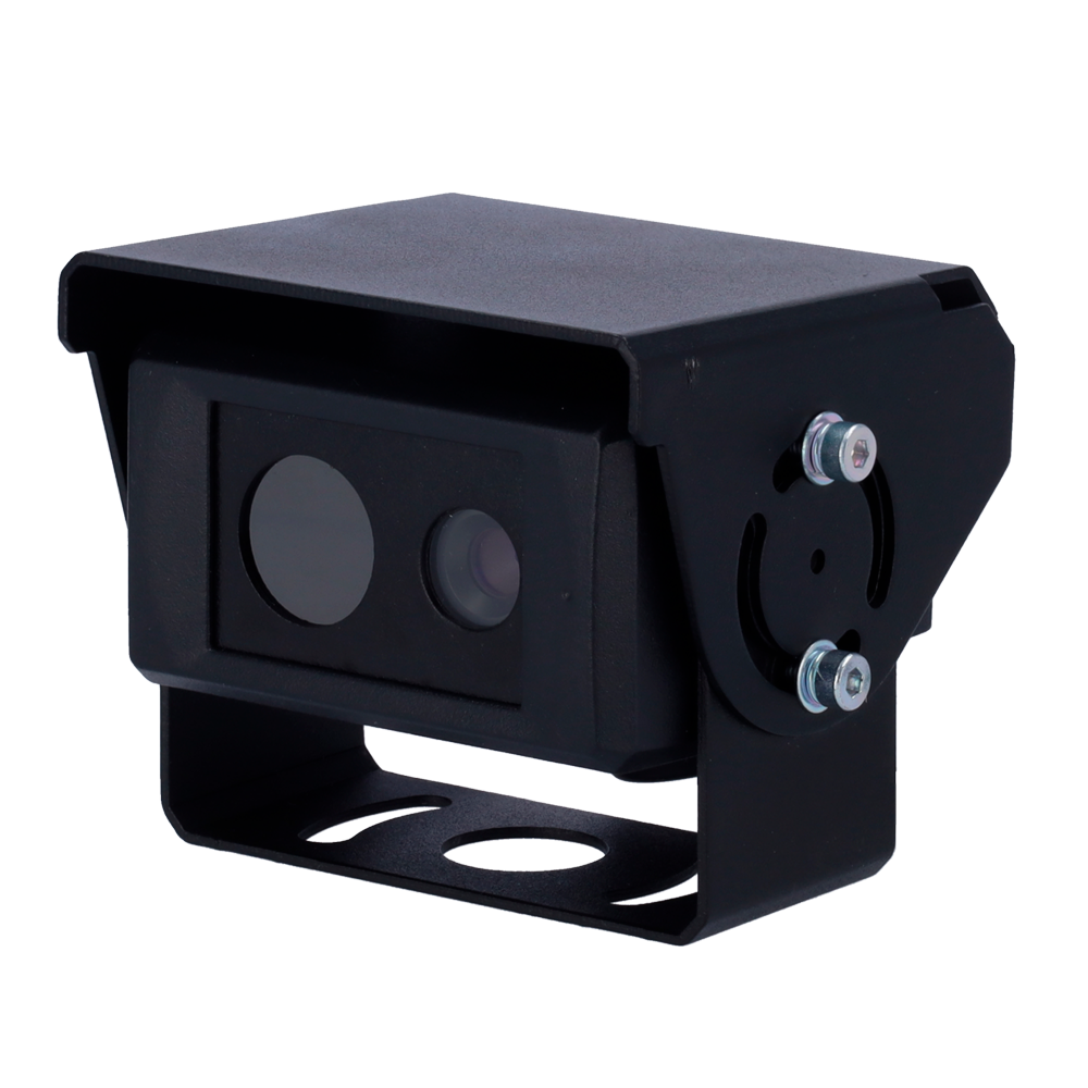 Telecamera termica con rilevamento delle collisioni - Portata di rilevamento termico 50m - Resistente all'acqua IP69K - Telecamera a doppia ottica visibile e termica - Connettore M12 a 4 pin