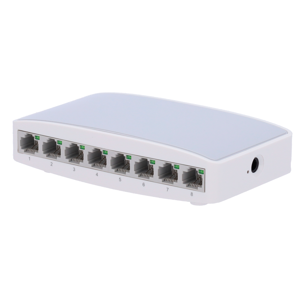 Switch da tavolo - 8 porte Fast Ethernet - Velocità 10/100 Mbps - Plug &amp; Play - Supporta IEEE802.3x - Supporta MDI/MDI-X
