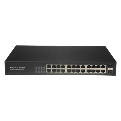 Switch - 24 porte RJ45 + 2 SFP GIGA - Velocità della porta 10/100/1000 Mbps - Massimo 20W - Plug &amp; Play - Tecnologia di risparmio energetico