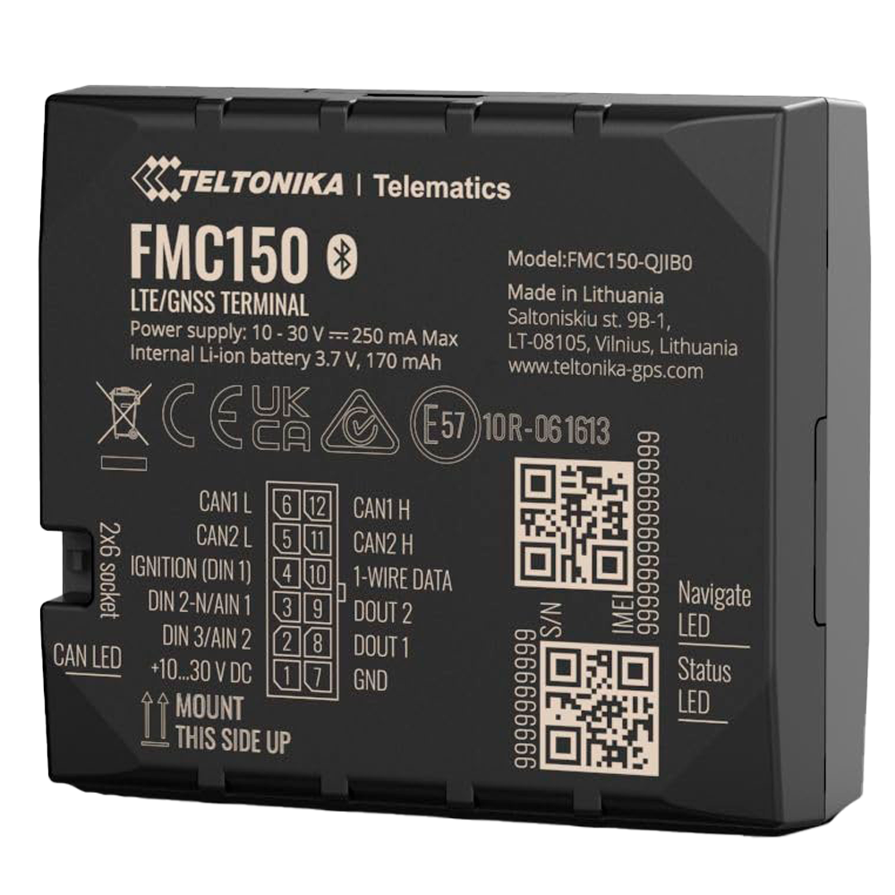 Tracker avanzato per veicoli - Collegamento del cablaggio interno - Installazione occulta sotto il cruscotto - 4G e BLE per TK-EYE - Micro-SIM - Ingressi e uscite D/A | Lettura del CAN bus