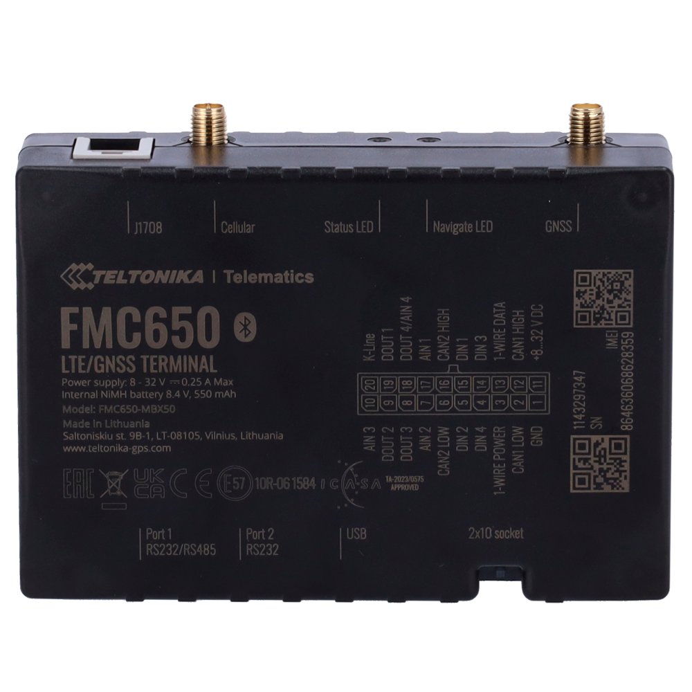 Tracker Avanzato - Connessione 4G con 2G di backup - Lettura del tachigrafo in tempo reale - Lettura CAN per veicoli pesanti - Ingressi multipli - Dual SIM e E-SIM