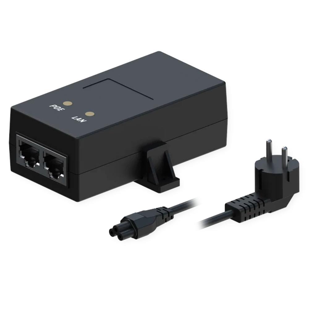 Iniettore PoE passivo - Ingresso/Uscita RJ45 10/100 Mbps - 24V 1A - Distanza massima 100 m - Compatibile con TK-PR1IC860 e TK-PR1ICC60 - Stabilizzato e protetto