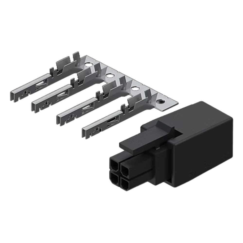 FENIVA | Conector de alimentación industrial de 4 pines  - Tensión nominal admisible de 250 V AC/DC - Capacidad de corriente nominal de 5 A AC/DC - Cuerpo aislante robusto en Nylon 66 - Contactos de bronce fosforado/latón estañado - Rango de temperatu...