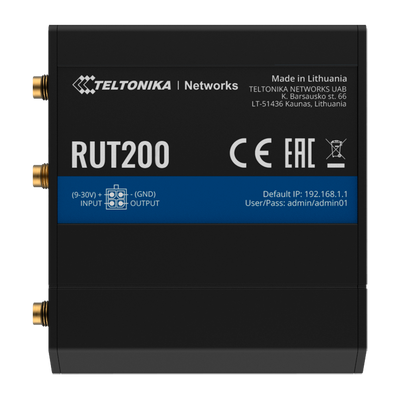Teltonika Router 4G Industriale - 2 porte Ethernet RJ45 Fast Ethernet - 4G (LTE) Cat 4 fino a 150Mbps - 1x Ingresso/Uscita Digitale - Wi-Fi 802.11b/g/n 2.4GHz - Alloggiamento in Alluminio