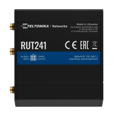 Teltonika Router 4G Industriale - 2 porte Ethernet RJ45 Fast Ethernet - 4G (LTE) Cat 4 fino a 150Mbps - 1x Ingresso/Uscita Digitale - Wi-Fi 802.11b/g/n 2.4GHz - Alloggiamento in Alluminio