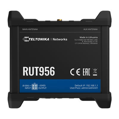 Teltonika Router 4G Industriale - 4 porte Ethernet RJ45 Fast Ethernet - Dual SIM 4G (LTE) Cat 4 fino a 150Mbps - 3x Ingresso + 3x Uscita Digitale + RS232 + RS485 - Wi-Fi 802.11b/g/n 2.4GHz - Posizionamento GNSS