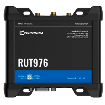Router Teltonika 5G RedCap Industriale - 4 porte Ethernet RJ45 Fast Ethernet - Dual SIM 5G RedCap fino a 233Mbps - 3x Ingresso + 3x Uscita Digitale + RS232 + RS485 - Wi-Fi 802.11b/g/n 2.4GHz - Posizionamento GNSS