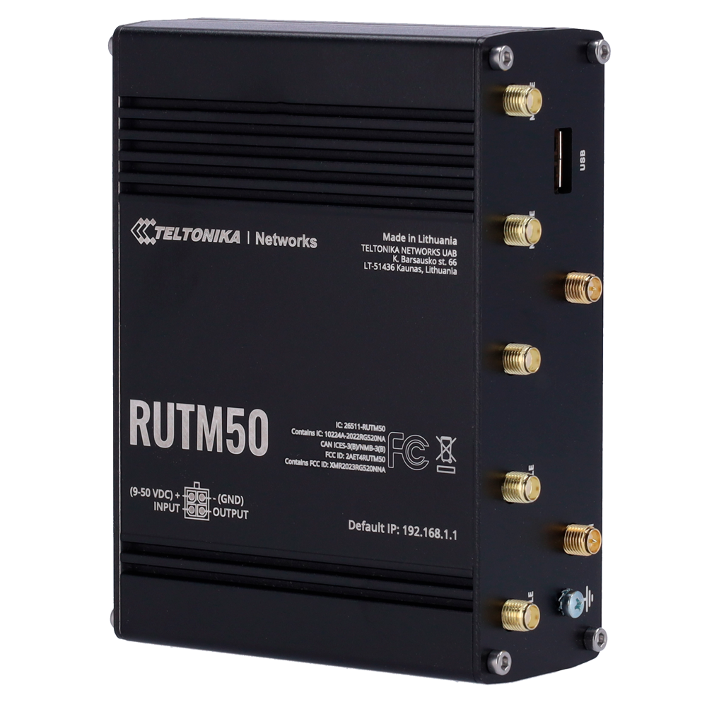 Teltonika Router Industriale 5G - 5G Sub-6Ghz SA/NSA Doppia SIM - 5 porte 10/100/1000Mbps - Fino a 3