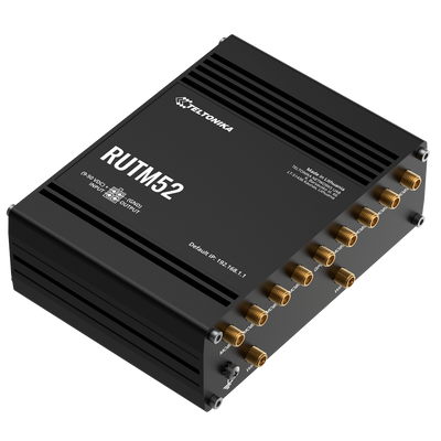 Teltonika Router Industriale 5G - Doppio modem 5G Sub-6Ghz SA/NSA - 5 porte 10/100/1000Mbps - Fino a 2.1/3.3Gbps in Download 900/600Mbps in Upload  - WiFi 802.11 b/g/n/ac - Alloggiamento in Alluminio