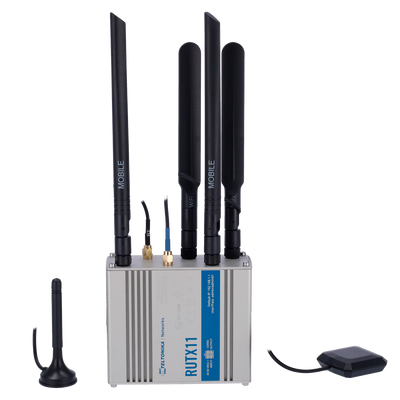 Teltonika Router 4G Industriale - Dual SIM 4G Cat 6 - Wi-Fi 5 - Bluetooth LE 4.0 - Posizionamento GNSS - 4 porte Ethernet RJ45 Gigabit